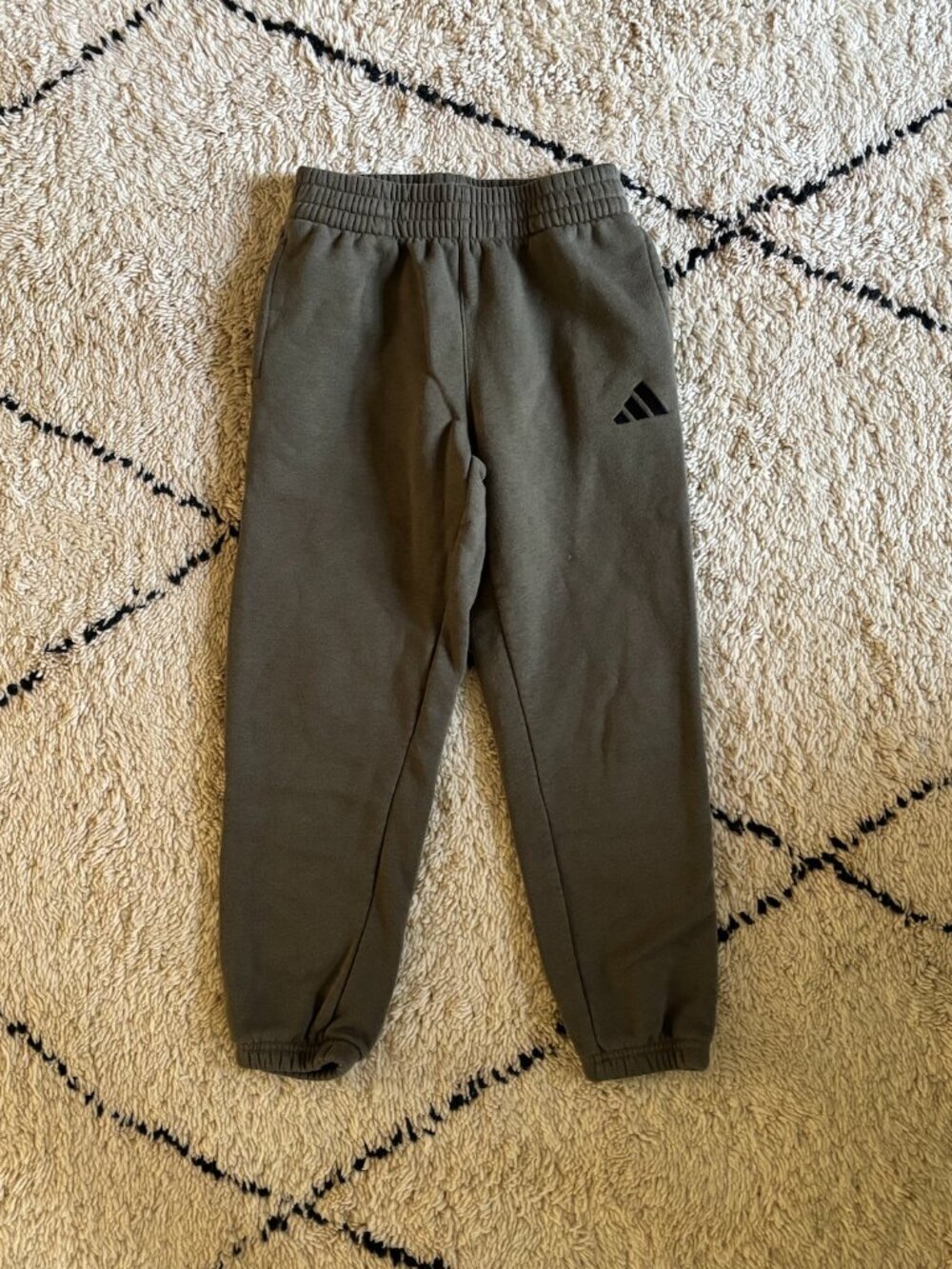 Kids Adidas khaki green sweatpants -- size S